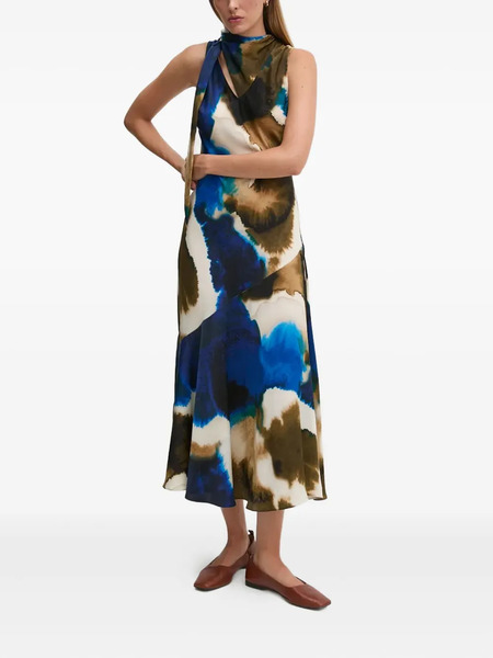  Dkny Tie-dye Midi Dress - Neutrals 