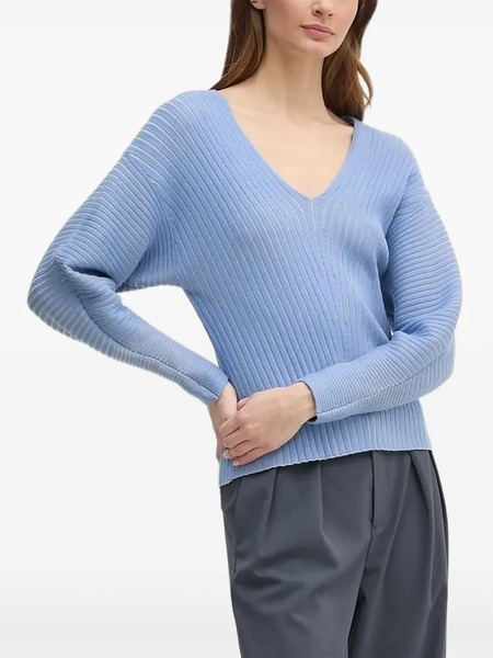  Dkny V-neck Ribbed Jumper - Blue 