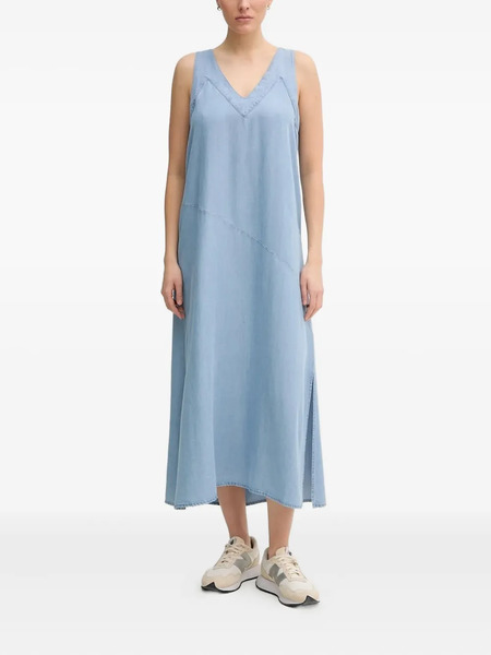  Dkny V-neck Sleeveless Midi Dress - Blue 