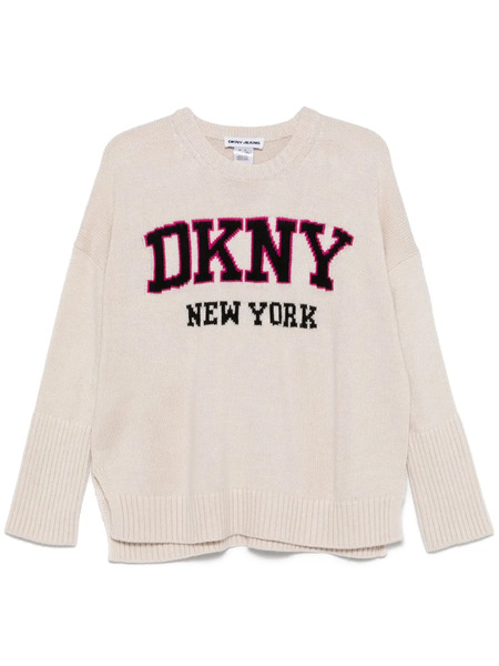  Dkny Varsity-logo Sweater - Neutrals 