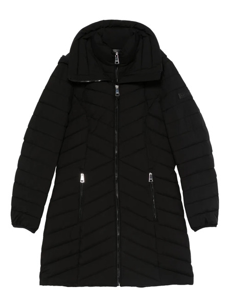  Dkny Zip-up Quilted Parka Coat - Black 