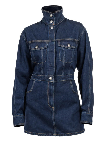  Dl1961 Buttoned Flap-pockets Denim Mini Dress - Blue 