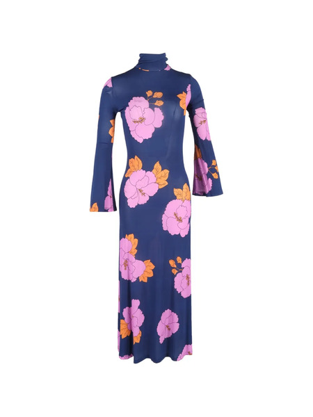  Dodo Bar Or Brigitte Floral Turtleneck Maxi Dress - Blue 