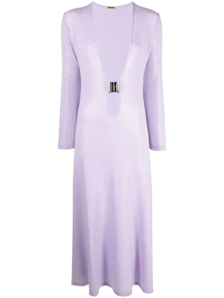  Dodo Bar Or Sequin-embellished Plunge Dress - Purple 