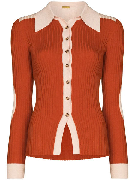  Dodo Bar Or Seth Contrast-trim Cardigan - Orange 