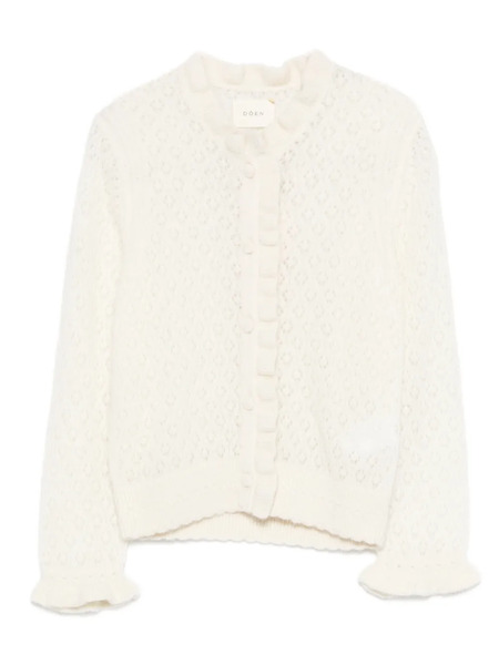  Dôen Claudie Frills Perforated Cardigan - Neutrals 
