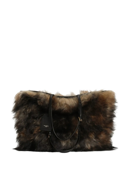  Dolce & Gabbana Atene Fur Tote Bag - Brown 