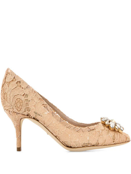  Dolce & Gabbana Bellucci Rainbow Lace Brooch-detail Pumps - Neutrals 