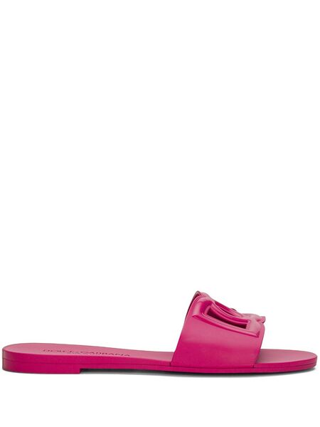  Dolce & Gabbana Bianca Dg-logo Slides - Pink 