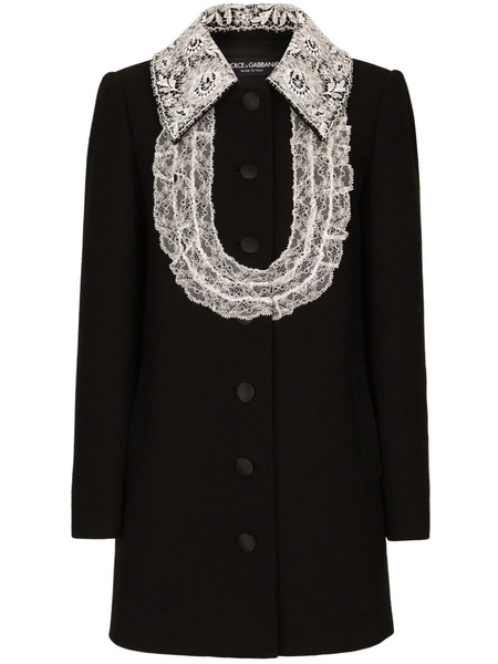  Dolce & Gabbana Bib-collar Virgin Wool-blend Minidress - Black 