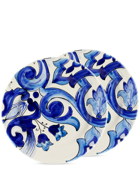  Dolce & Gabbana Blu Mediterraneo Fruit Plates (set Of Two) - Blue 