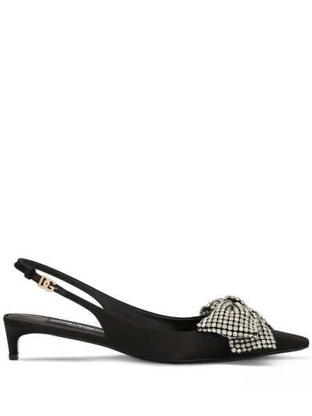 Dolce & Gabbana Bow-detailing Slingback Pumps - Black 