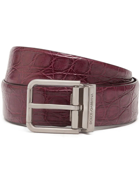  Dolce & Gabbana Buckled Leather Belt - Red 