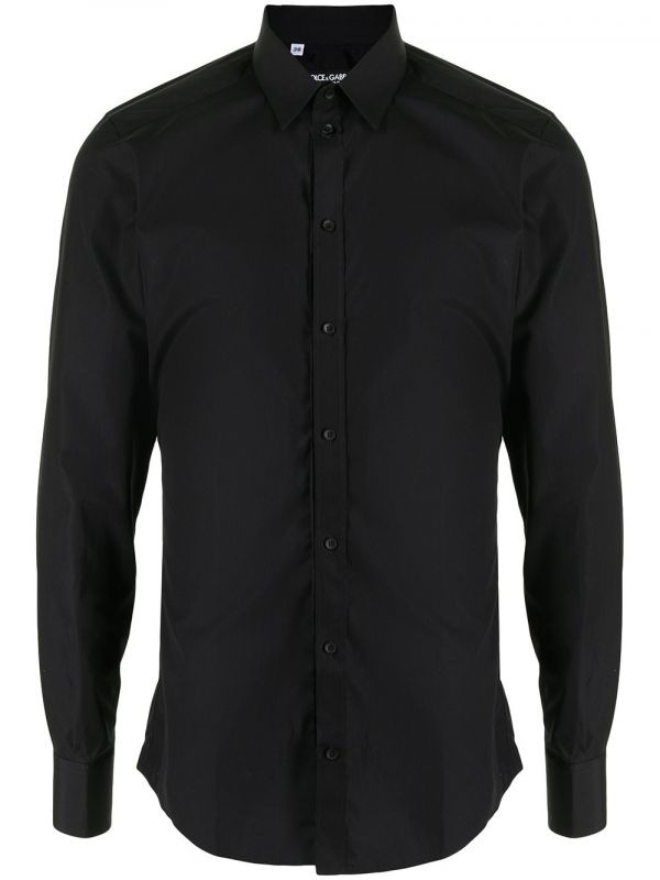  Dolce & Gabbana Button-down Poplin Shirt - Black 