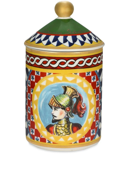  Dolce & Gabbana Carretto-print Scented Candle - Red 