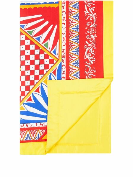 Dolce & Gabbana Carretto-print Silk Quilt Blanket - Red 