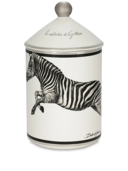  Dolce & Gabbana Casa Zebra-print Scented Candle (340g) - White 