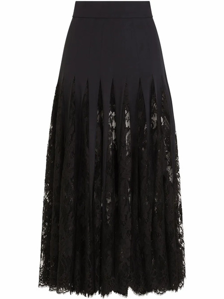  Dolce & Gabbana Chantilly-lace Midi Skirt - Black 