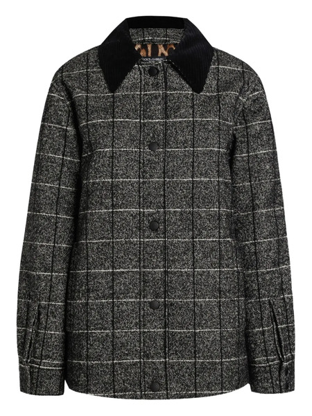  Dolce & Gabbana Checked Corduroy-collar Jacket - Black 