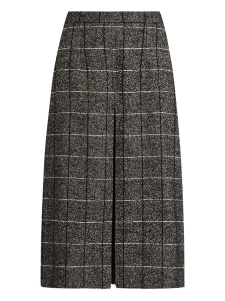  Dolce & Gabbana Checked Pleated Midi Skirt - Grey 