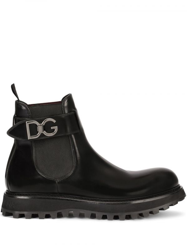  Dolce & Gabbana Chelsea Belted Boots - Black 