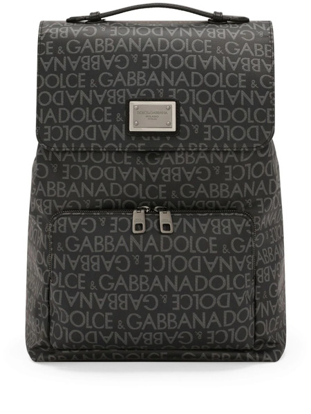 Dolce & Gabbana Coated Jacquard Backpack - Black 