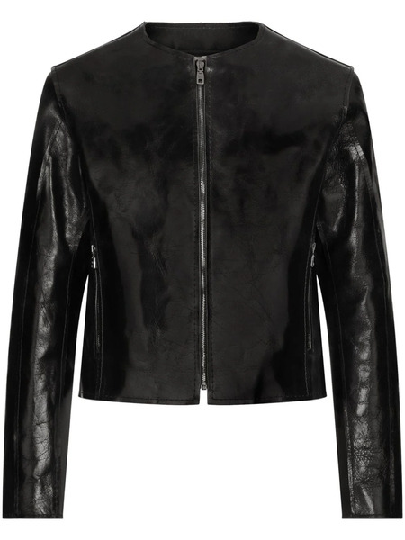  Dolce & Gabbana Collarless Zipped Jacket - Black 