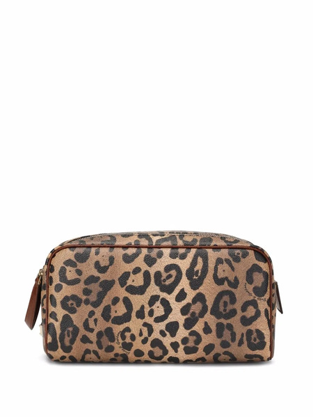  Dolce & Gabbana Crespo Leopard-print Make Up Bag - Brown 