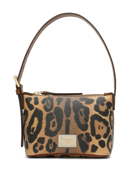  Dolce & Gabbana Crespo Leopard-print Shoulder Bag - Neutrals 