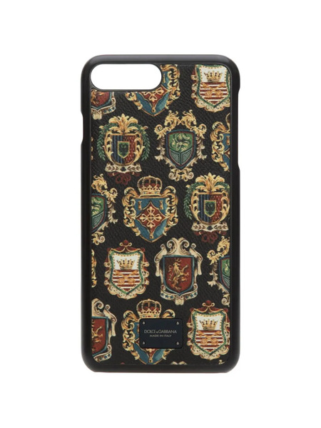  Dolce & Gabbana Crest Print Phone Case - Black 