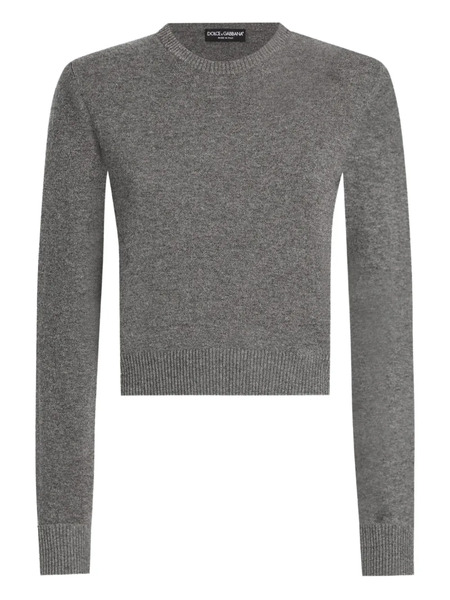  Dolce & Gabbana Crew-neck Cropped Sweater - Grey 