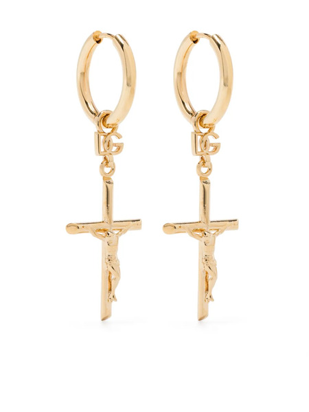  Dolce & Gabbana Cross-pendant Earrings - Gold 