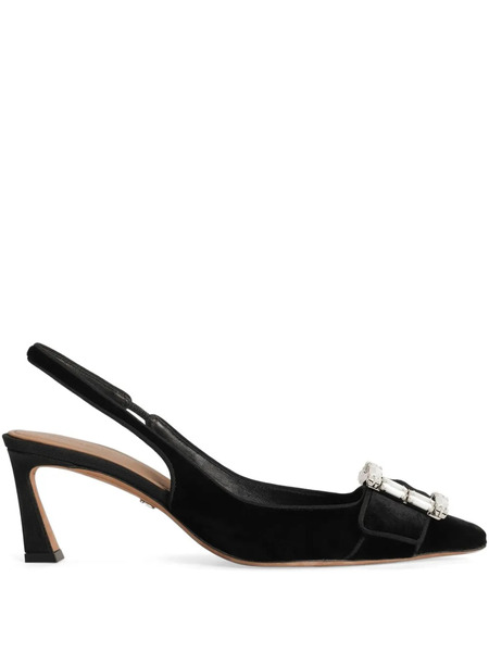  Dolce & Gabbana Crystal-buckle Slingback Pumps - Black 