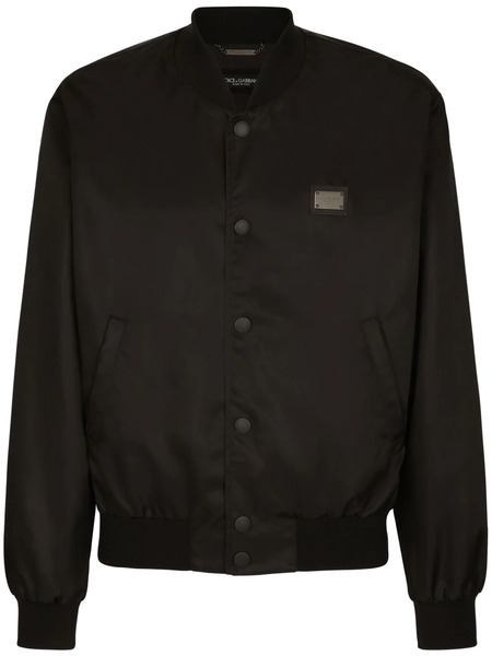  Dolce & Gabbana Dg Essentials Logo-plaque Bomber Jacket - Black 