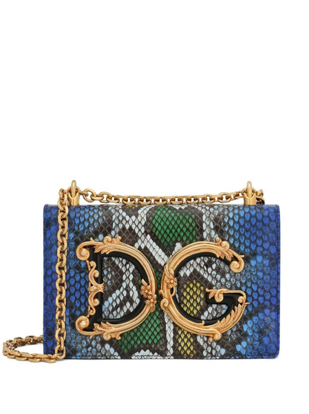  Dolce & Gabbana Dg Girls Python-effect Crossbody Bag - Blue 