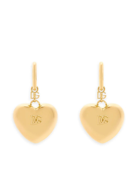  Dolce & Gabbana Dg Heart Dangle Earrings - Gold 