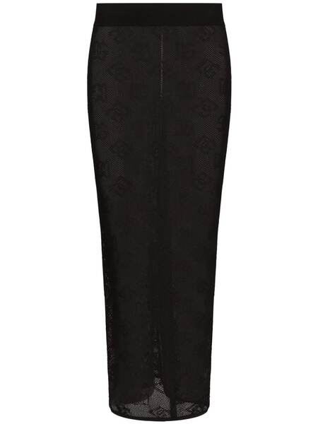  Dolce & Gabbana Dg-jacquard Midi Skirt - Black 