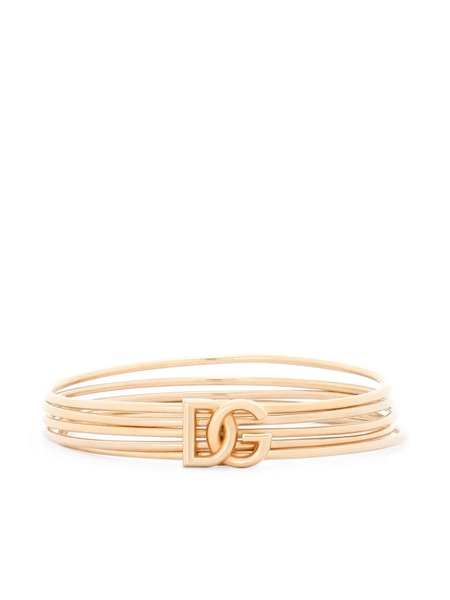  Dolce & Gabbana Dg Logo-charm Multi-hoop Bracelet - Gold 