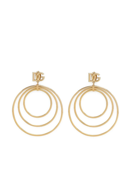  Dolce & Gabbana Dg Logo-charm Multi-hoop Earrings - Gold 