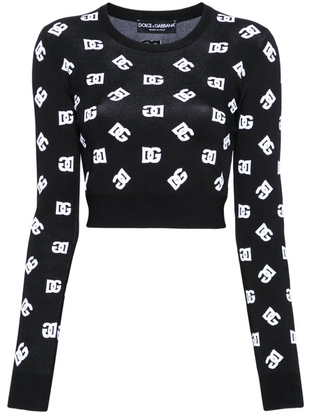  Dolce & Gabbana Dg-logo Jacquard Sweater - Black 