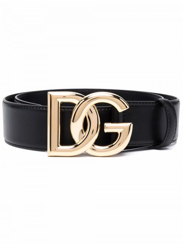  Dolce & Gabbana Dg Logo Leather Belt - Black 