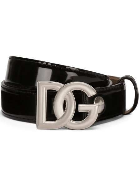  Dolce & Gabbana Dg-logo Leather Belt - Black 
