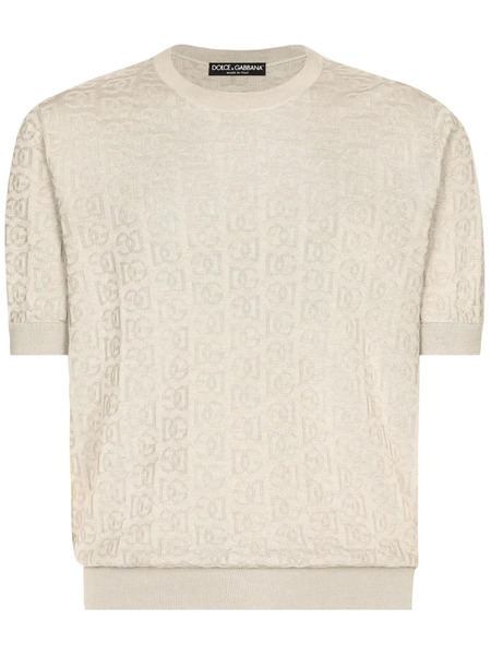  Dolce & Gabbana Dg-logo Silk Sweater - Neutrals 