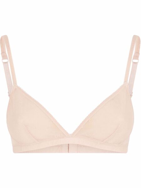  Dolce & Gabbana Dg-logo Triangle Bralette - Neutrals 