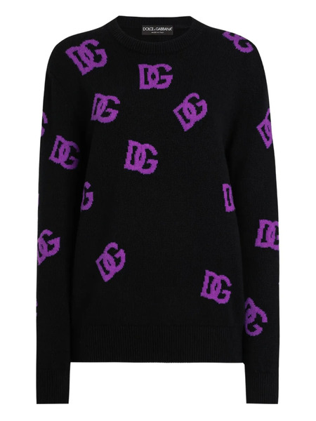  Dolce & Gabbana Dg-logo Wool Sweater - Black 
