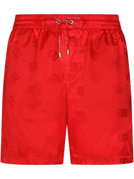  Dolce & Gabbana Dg Monogram Swim Shorts - Red 