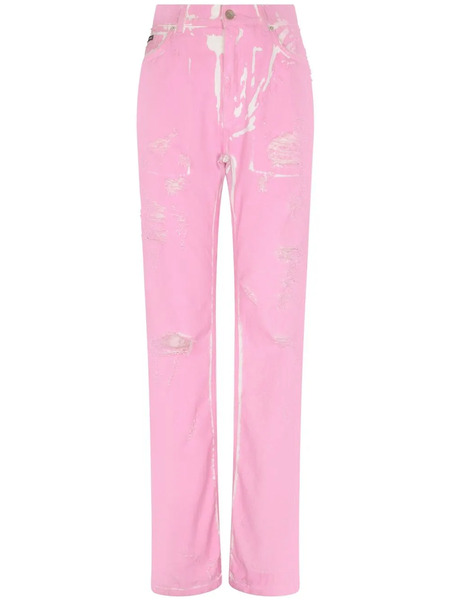  Dolce & Gabbana Distressed-detail Denim Jeans - Pink 