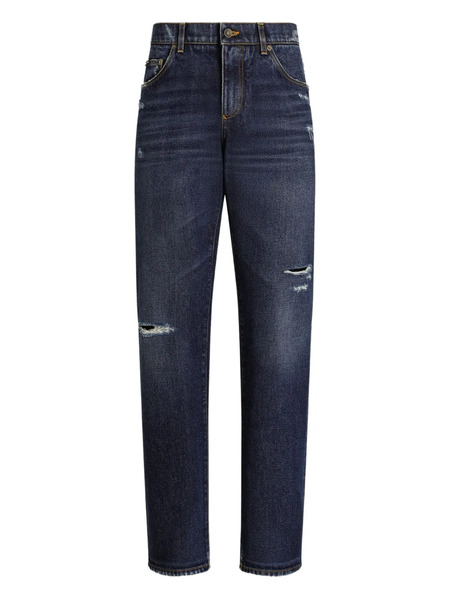  Dolce & Gabbana Distressed Ripped Jeans - Blue 
