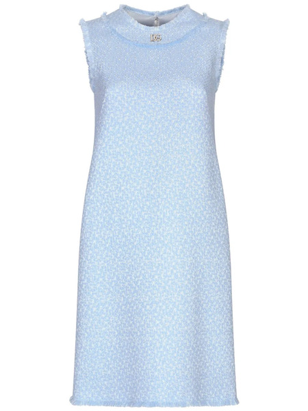  Dolce & Gabbana Dna Bouclé Shift Midi Dress - Blue 