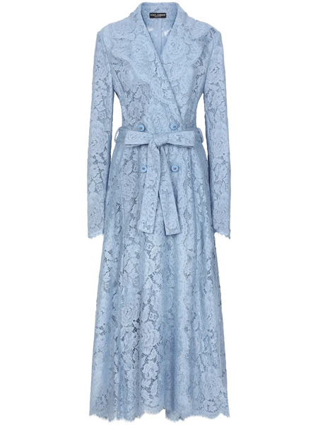  Dolce & Gabbana Dna Cordonetto-lace Trench Coat - Blue 